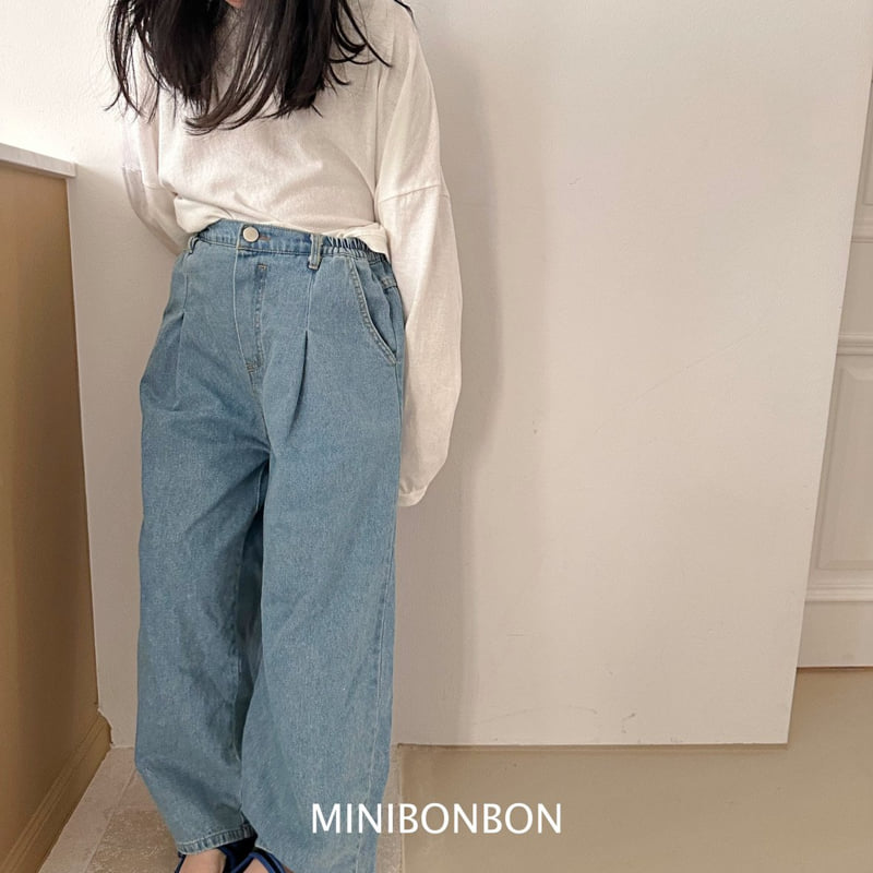 Mini Bongbong - Korean Children Fashion - #fashionkids - Pintuck Denim Pants - 3