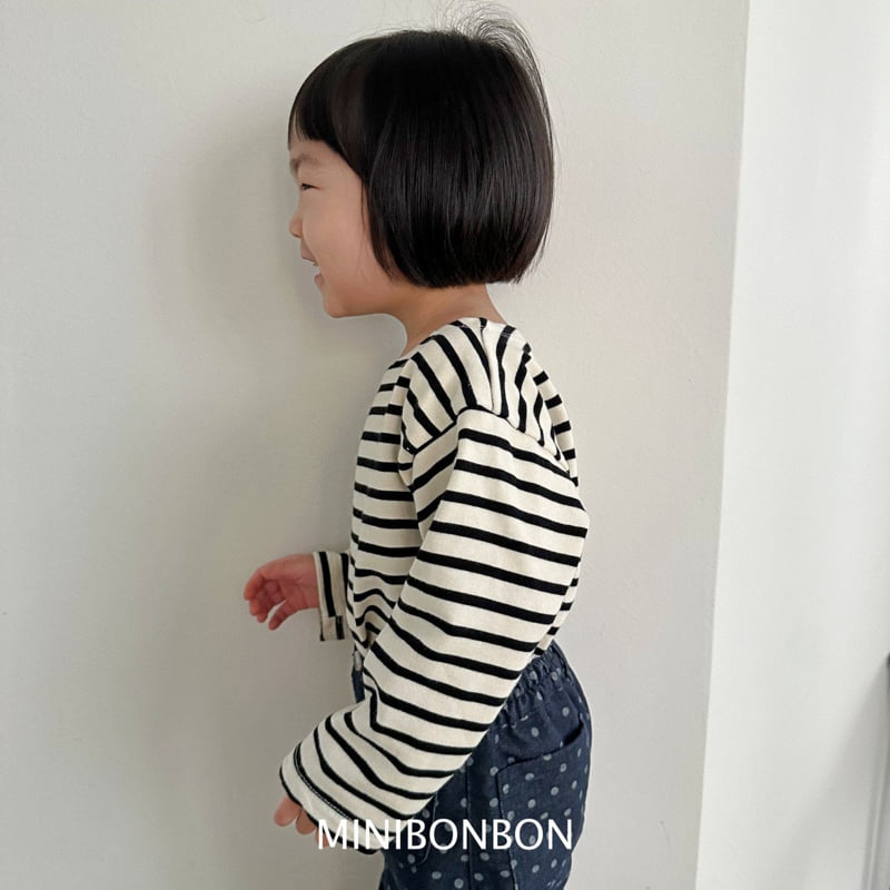 Mini Bongbong - Korean Children Fashion - #kidsshorts - Note Stripe Tee - 9