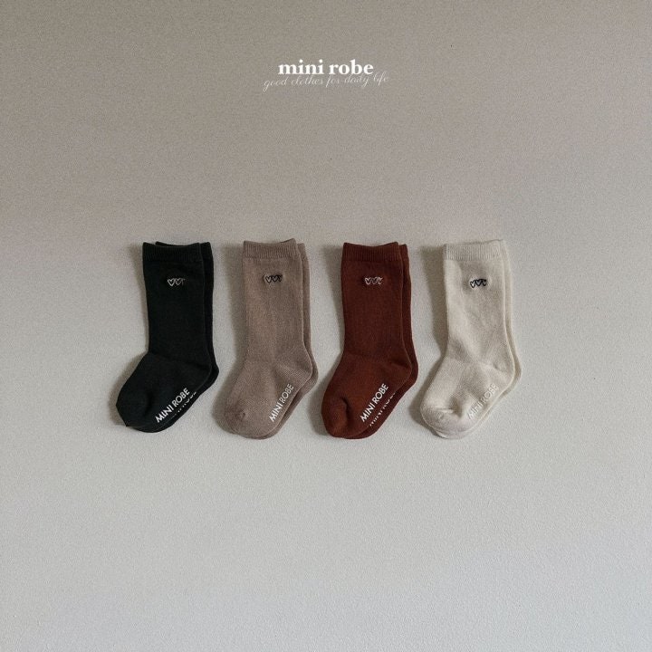 Mini Robe - Korean Baby Fashion - #babyclothing - Love Socks Set - 2