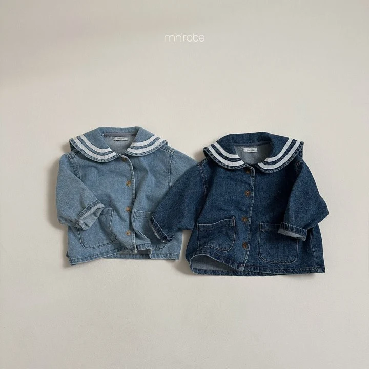 Mini Robe - Korean Baby Fashion - #babyfashion - Denim Collar Jacket