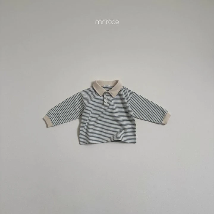 Mini Robe - Korean Baby Fashion - #babyfashion - Striped Collar Sweatshirts - 4