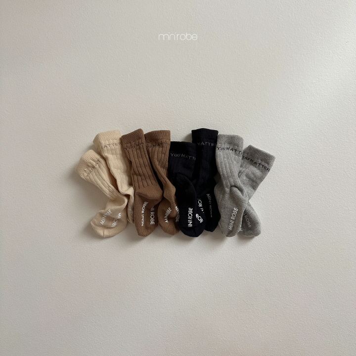 Mini Robe - Korean Baby Fashion - #babyfever - Lettering Socks - 5