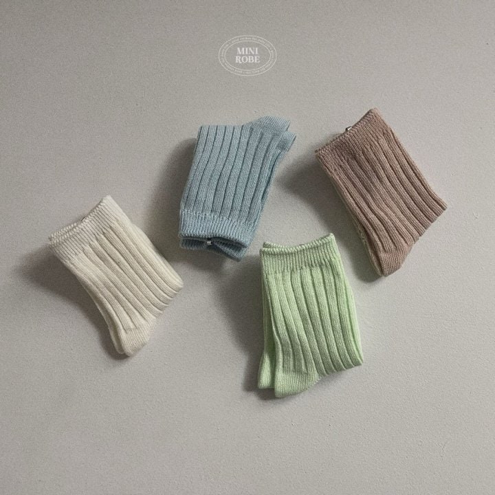 Mini Robe - Korean Baby Fashion - #babygirlfashion - Pastel Socks Set - 2