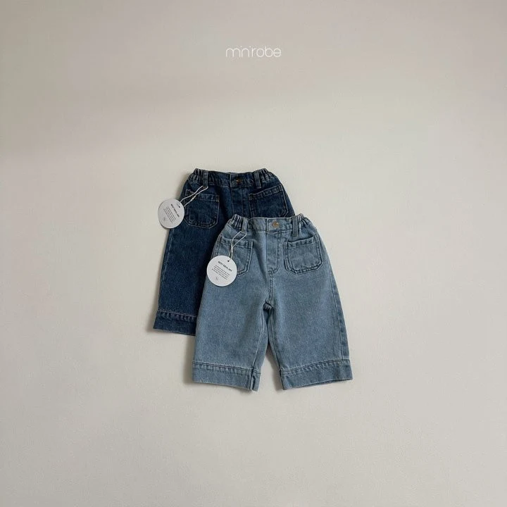 Mini Robe - Korean Baby Fashion - #babyoninstagram - Pocket Denim Pants - 3