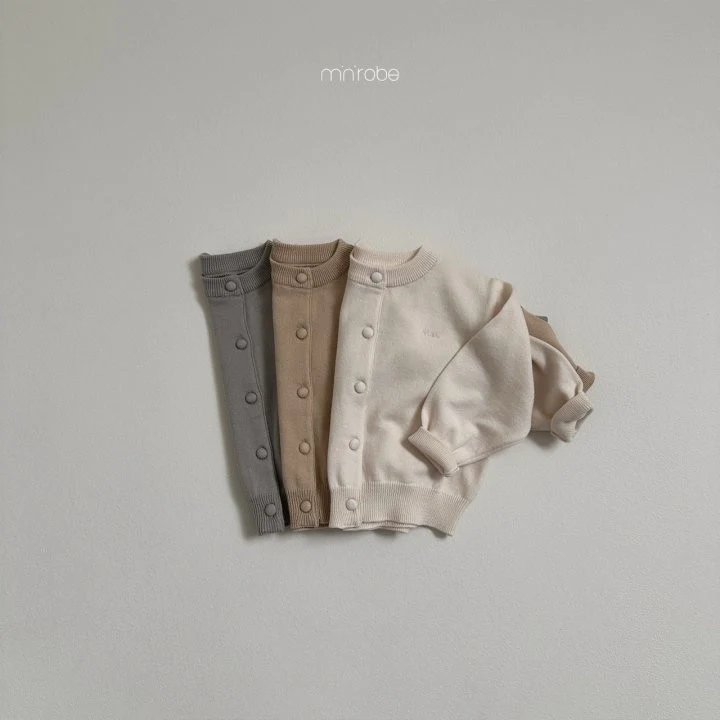 Mini Robe - Korean Baby Fashion - #babyootd - Bean Button Cardigan