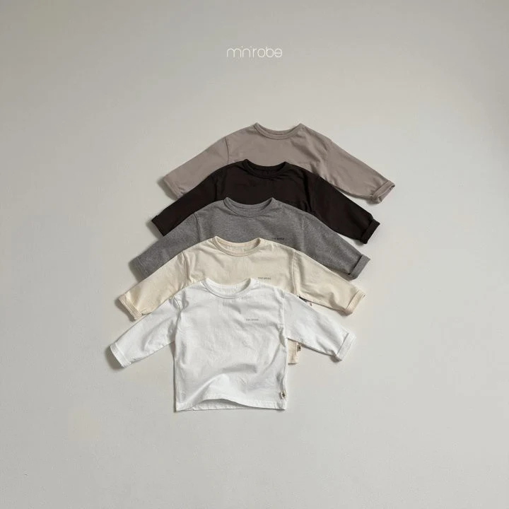 Mini Robe - Korean Baby Fashion - #babyootd - Robe Logo Long Sleeve Tee