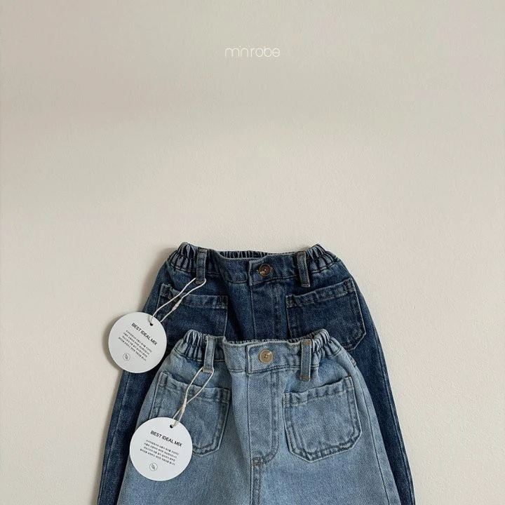 Mini Robe - Korean Baby Fashion - #babyoninstagram - Pocket Denim Pants - 4
