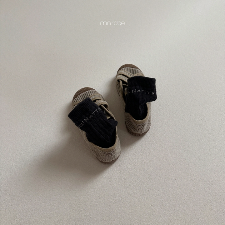 Mini Robe - Korean Baby Fashion - #babyootd - Lettering Socks - 9