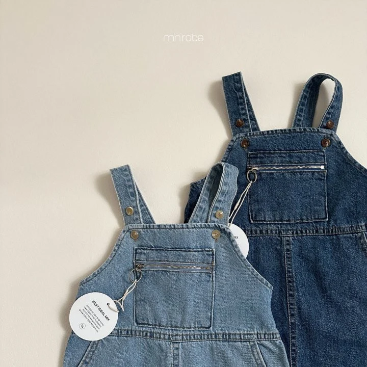 Mini Robe - Korean Baby Fashion - #babyootd - Poing Zipper Overalls - 4