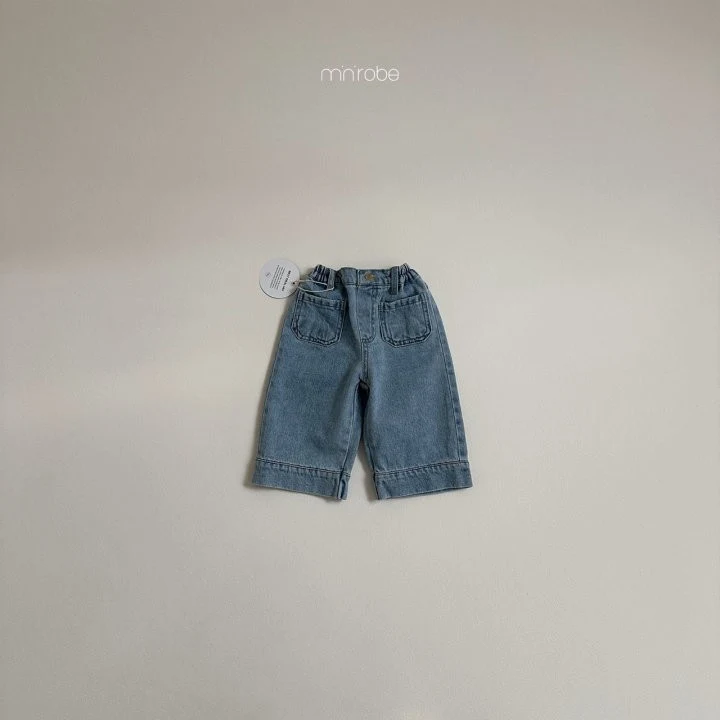 Mini Robe - Korean Baby Fashion - #babywear - Pocket Denim Pants - 7