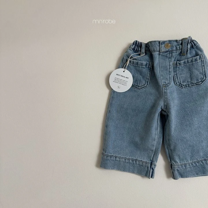 Mini Robe - Korean Baby Fashion - #onlinebabyboutique - Pocket Denim Pants - 8