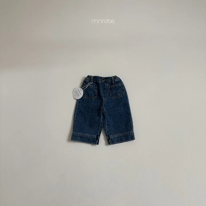 Mini Robe - Korean Baby Fashion - #onlinebabyshop - Pocket Denim Pants - 9