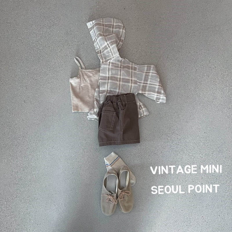 Minipoint - Korean Children Fashion - #Kfashion4kids - Check Hood Button Shirt - 2
