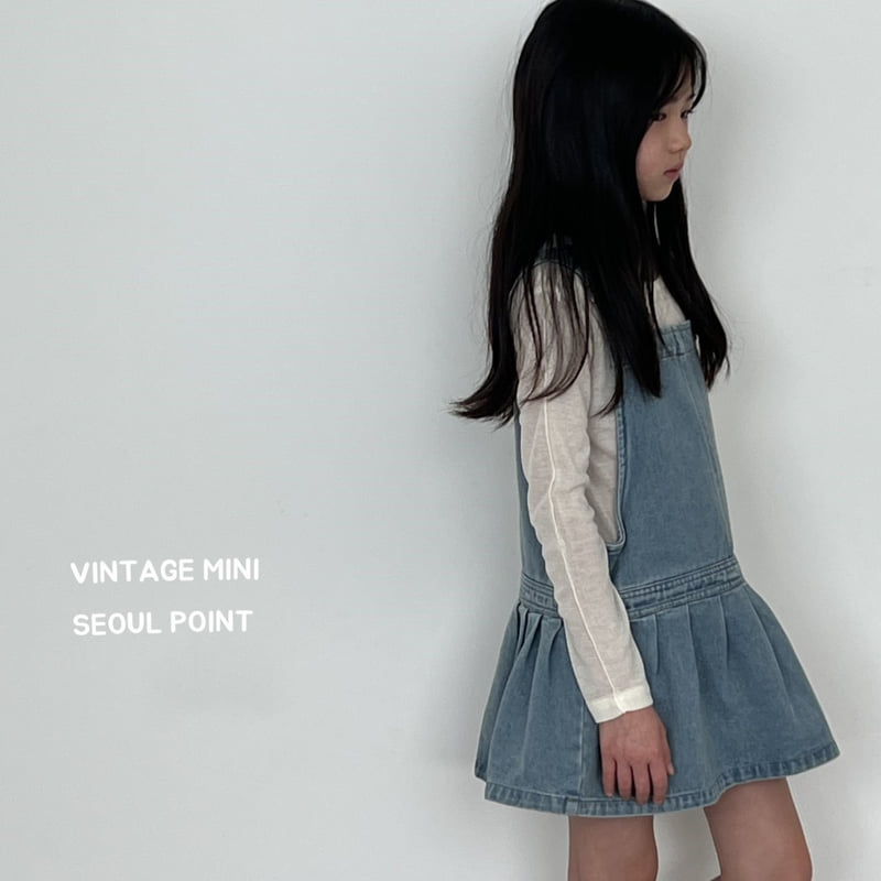 Minipoint - Korean Children Fashion - #stylishchildhood - Frill Denim Suspenders One-piece - 4