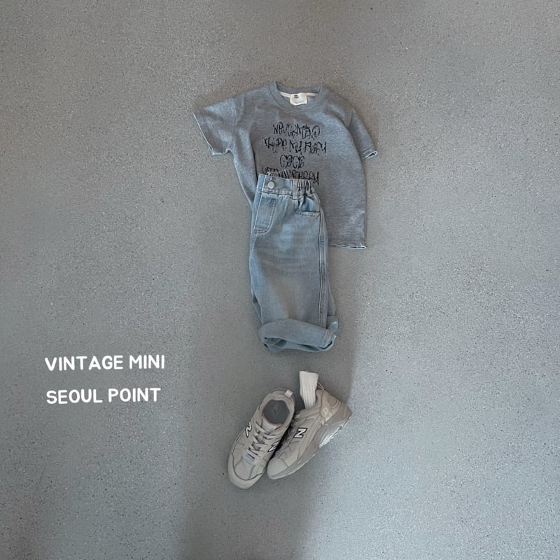 Minipoint - Korean Children Fashion - #childofig - Vintage Lettering Tee - 2