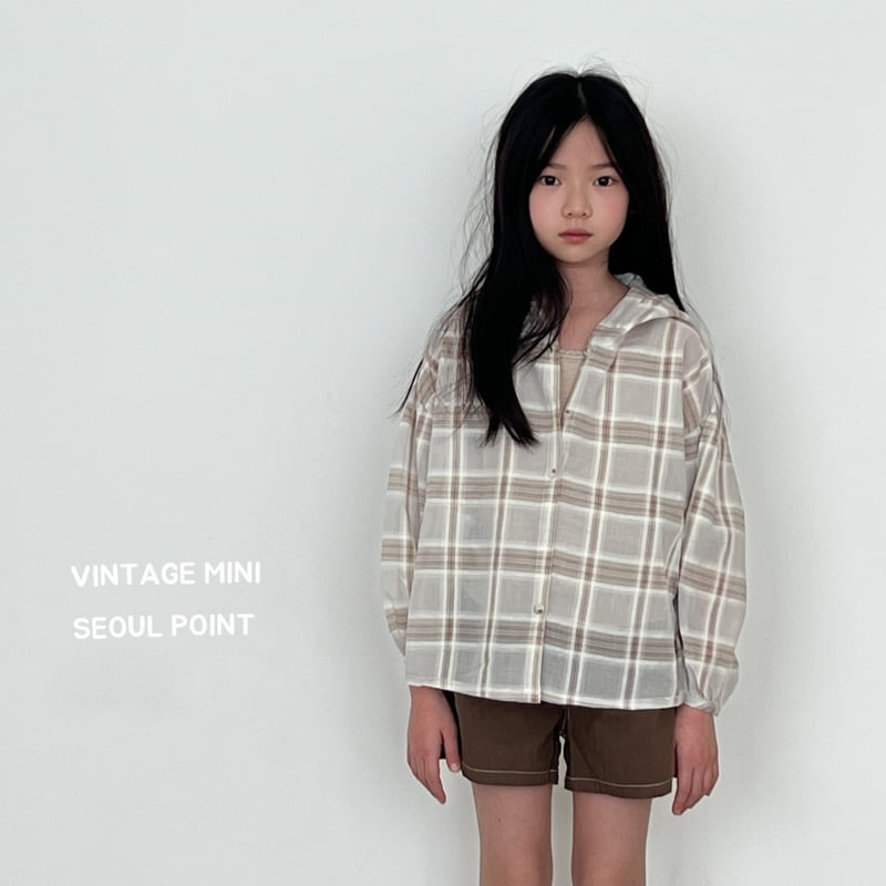 Minipoint - Korean Children Fashion - #childofig - Check Hood Button Shirt - 10