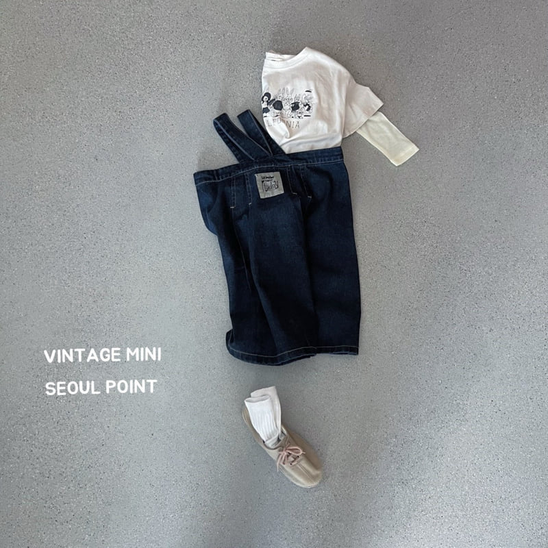 Minipoint - Korean Children Fashion - #childofig - Back Embroidered Suspender Skirt - 2
