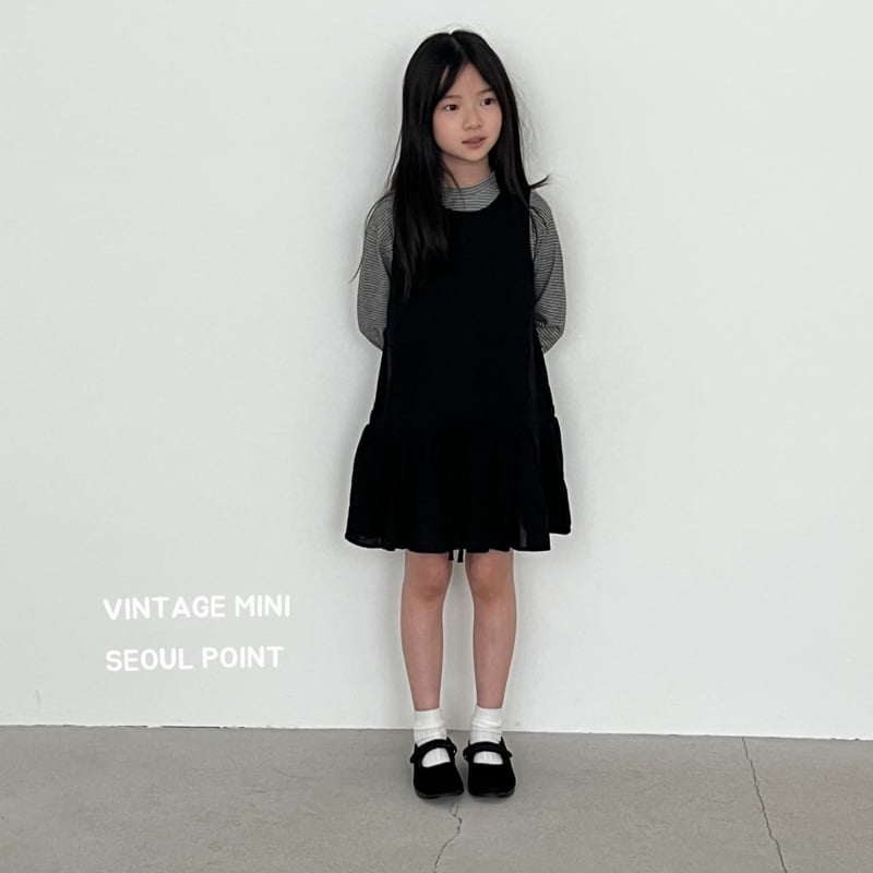 Minipoint - Korean Children Fashion - #childrensboutique - Cream Black One-piece - 8