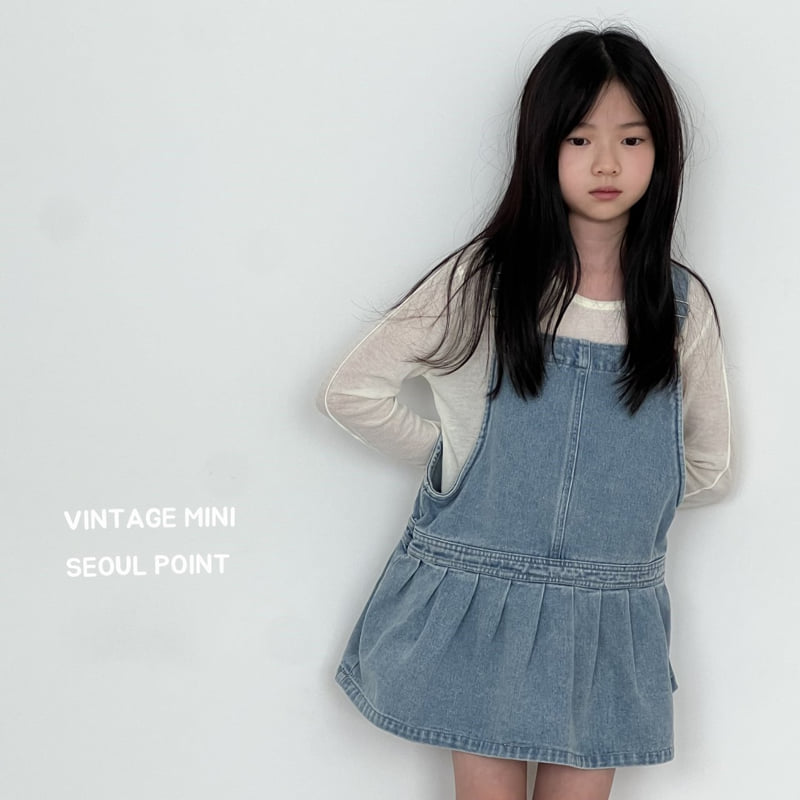 Minipoint - Korean Children Fashion - #childrensboutique - Frill Denim Suspenders One-piece - 5