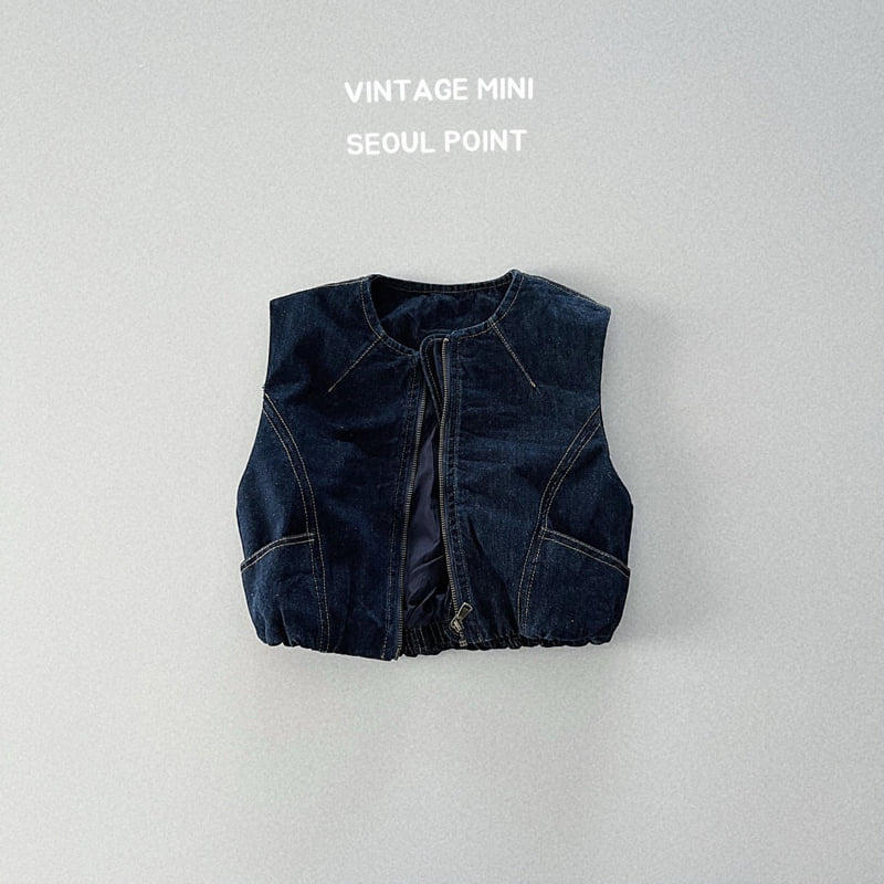 Minipoint - Korean Children Fashion - #childrensboutique - Zipper Denim Vest