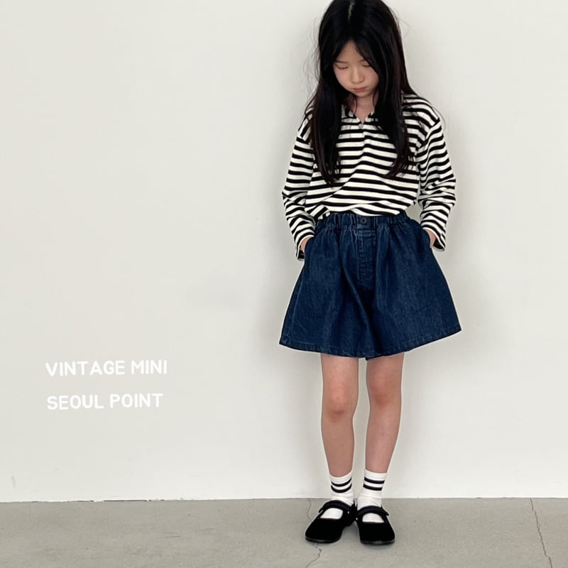 Minipoint - Korean Children Fashion - #childrensboutique - Stripe Collar Tee - 5