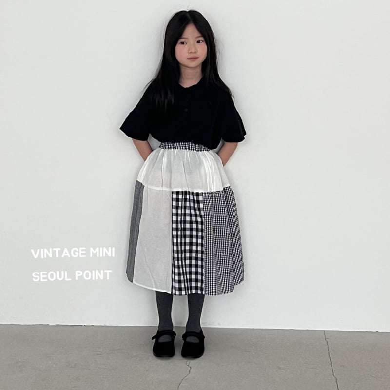 Minipoint - Korean Children Fashion - #childofig - Checked Felt Skirt - 4