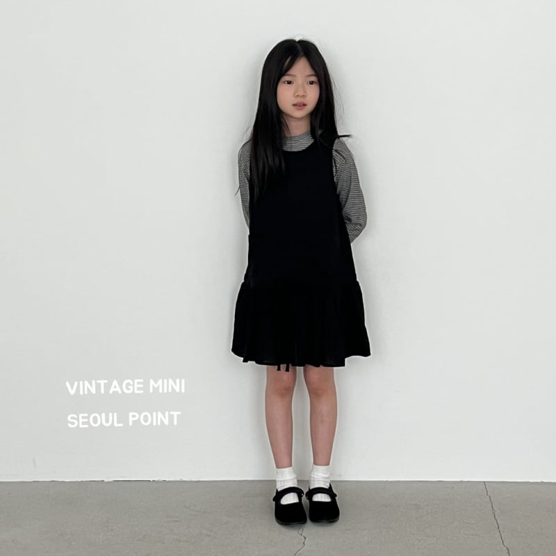 Minipoint - Korean Children Fashion - #designkidswear - Cream Black One-piece - 9
