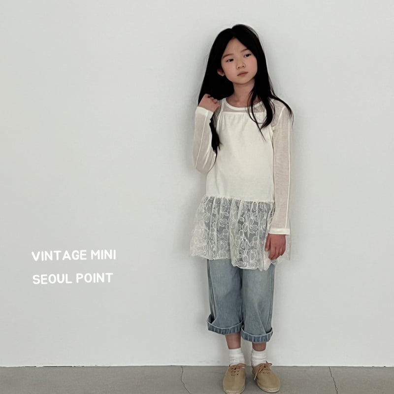 Minipoint - Korean Children Fashion - #designkidswear - Lace Ribbed Layered One-piece - 7
