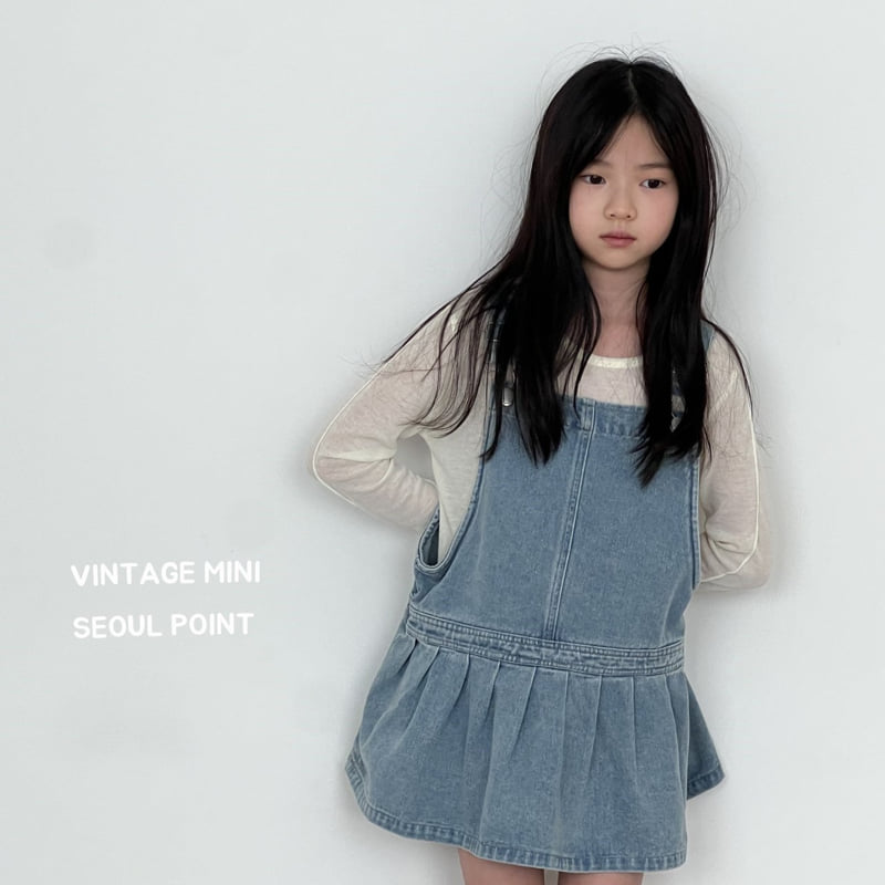 Minipoint - Korean Children Fashion - #designkidswear - Frill Denim Suspenders One-piece - 6