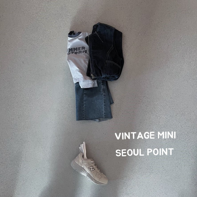Minipoint - Korean Children Fashion - #designkidswear - Zipper Denim Vest - 2