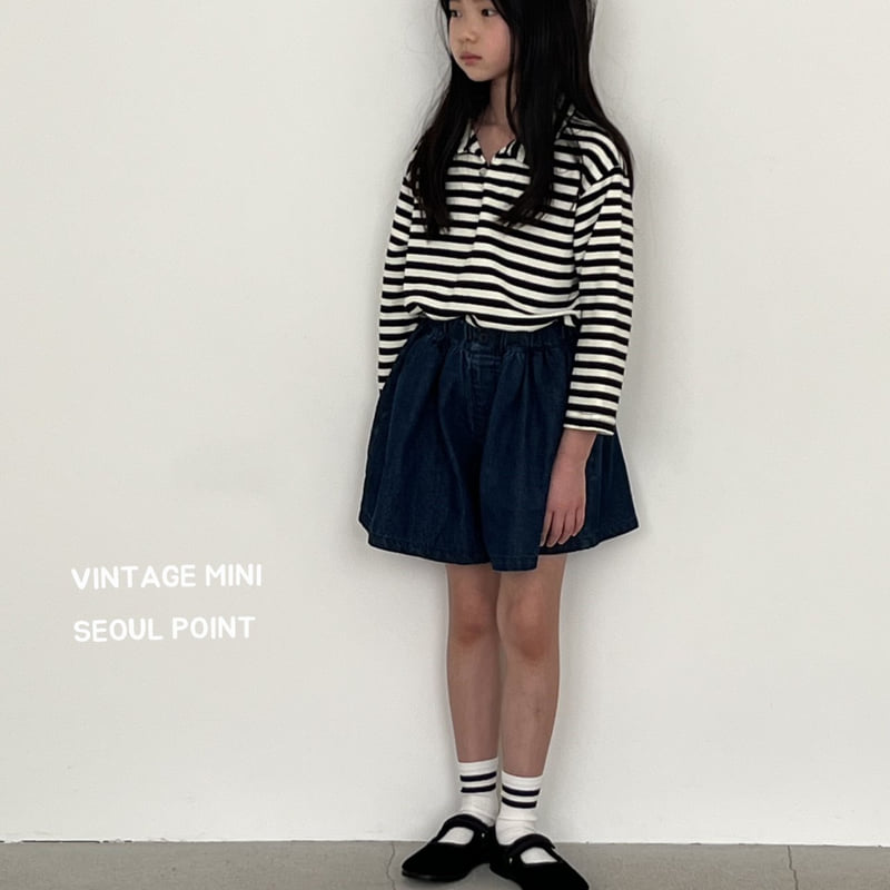 Minipoint - Korean Children Fashion - #designkidswear - Stripe Collar Tee - 6