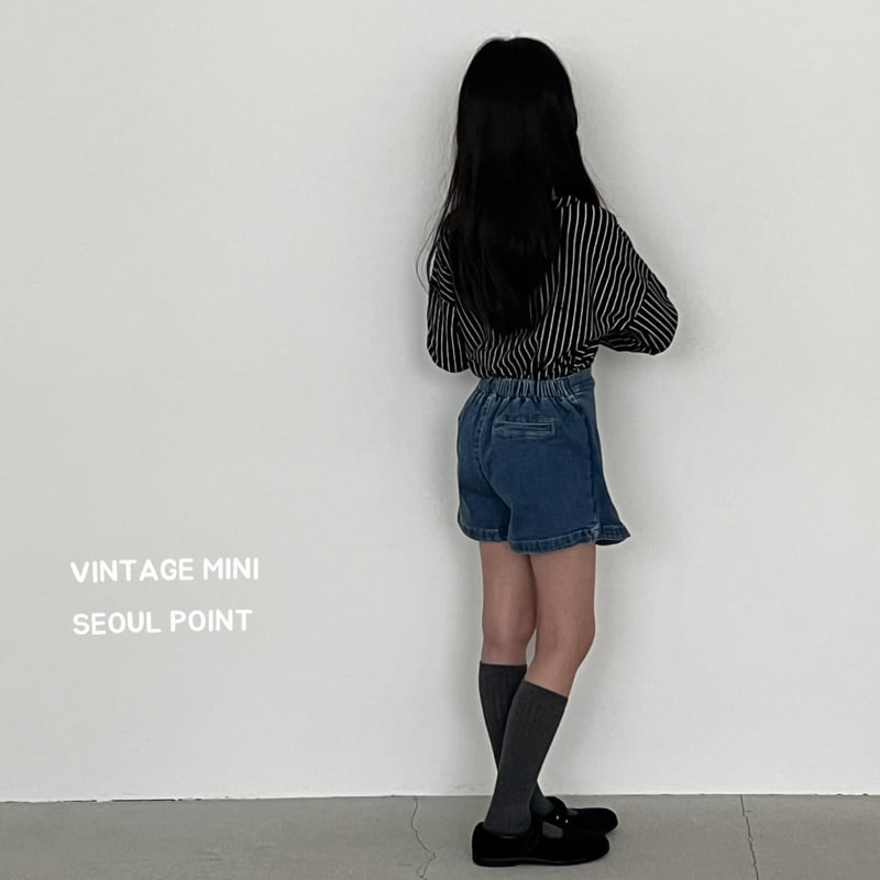 Minipoint - Korean Children Fashion - #designkidswear - Button Denim Shorts Skirt - 7