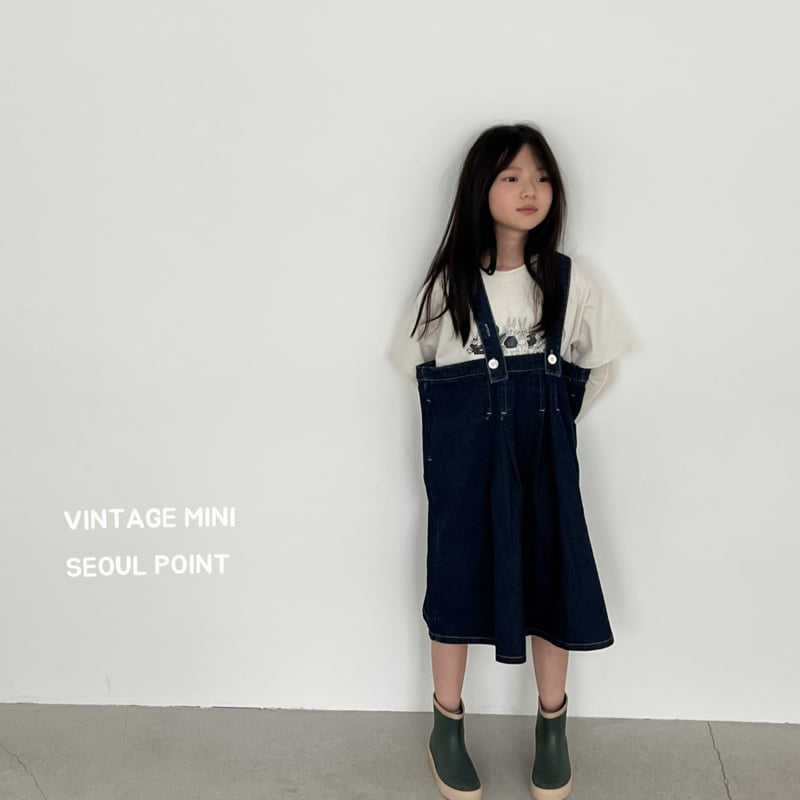 Minipoint - Korean Children Fashion - #childrensboutique - Back Embroidered Suspender Skirt - 4