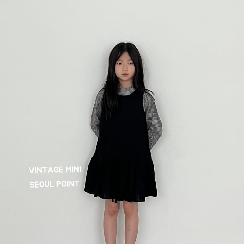 Minipoint - Korean Children Fashion - #discoveringself - Cream Black One-piece - 10