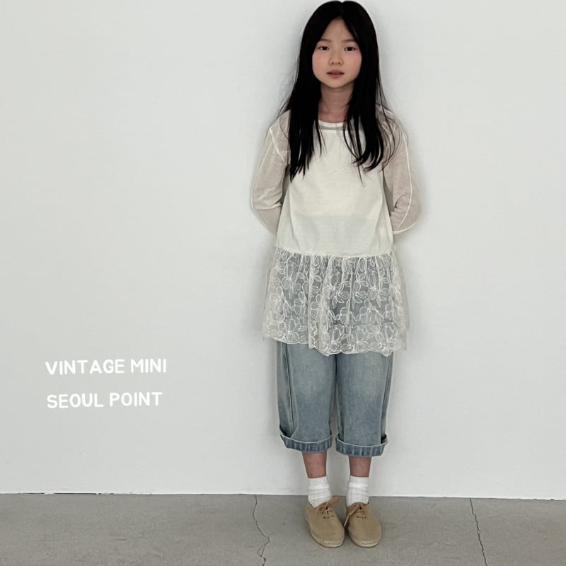 Minipoint - Korean Children Fashion - #discoveringself - Lace Ribbed Layered One-piece - 8