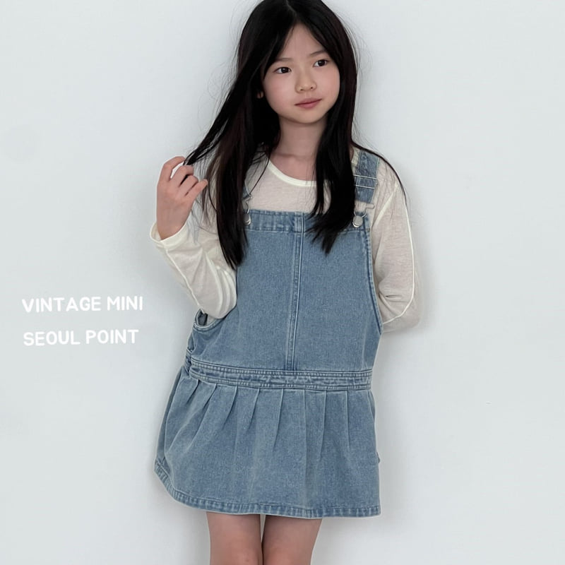 Minipoint - Korean Children Fashion - #discoveringself - Frill Denim Suspenders One-piece - 7