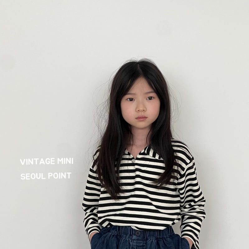 Minipoint - Korean Children Fashion - #discoveringself - Stripe Collar Tee - 7