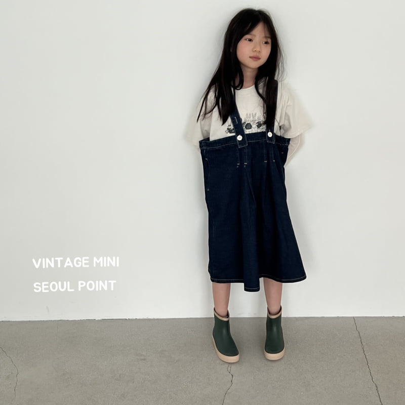 Minipoint - Korean Children Fashion - #discoveringself - Back Embroidered Suspender Skirt - 5
