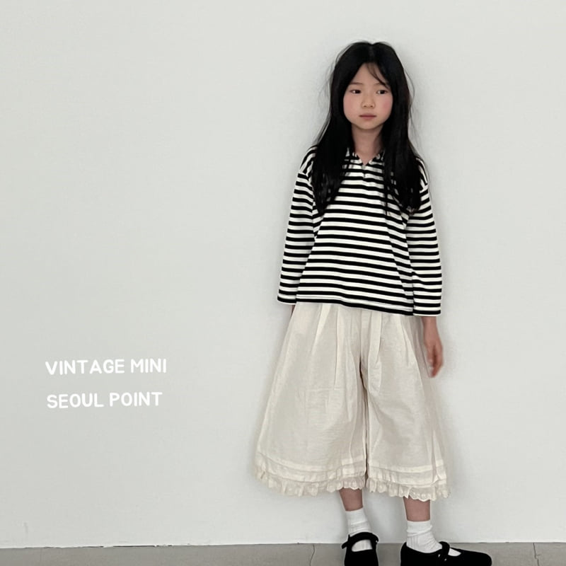 Minipoint - Korean Children Fashion - #designkidswear - Lace Pleated Wide Pants - 4