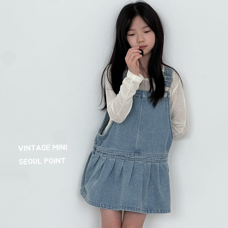 Minipoint - Korean Children Fashion - #fashionkids - Frill Denim Suspenders One-piece - 8