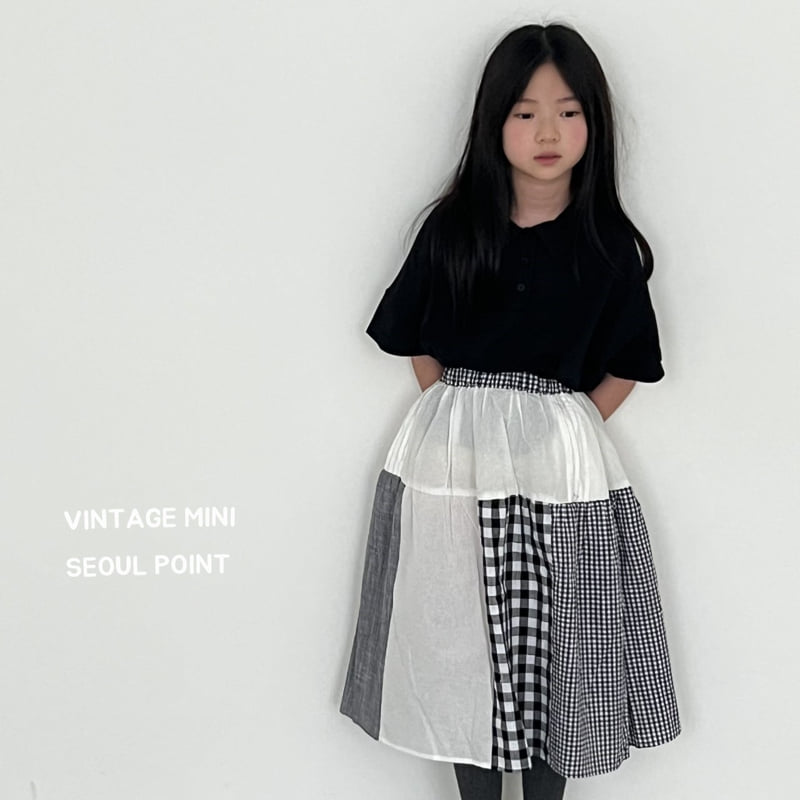 Minipoint - Korean Children Fashion - #fashionkids - Checked Felt Skirt - 7
