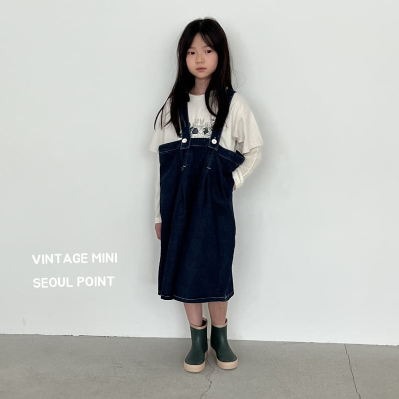 Minipoint - Korean Children Fashion - #fashionkids - Back Embroidered Suspender Skirt - 6