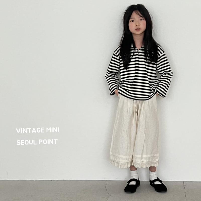 Minipoint - Korean Children Fashion - #fashionkids - Lace Pleated Wide Pants - 5