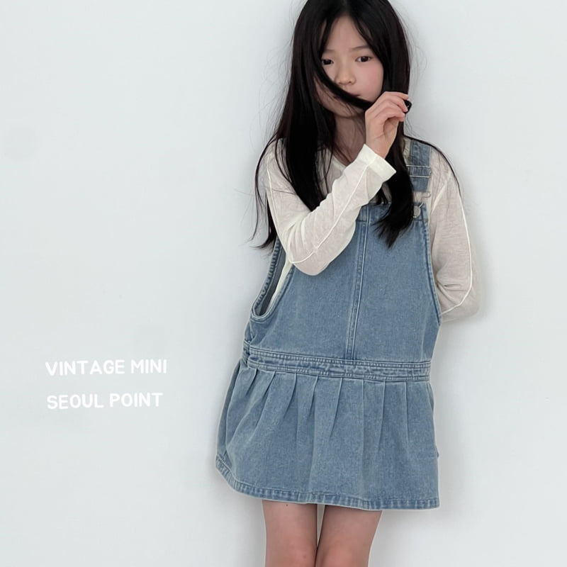 Minipoint - Korean Children Fashion - #kidsshorts - Frill Denim Suspenders One-piece - 9