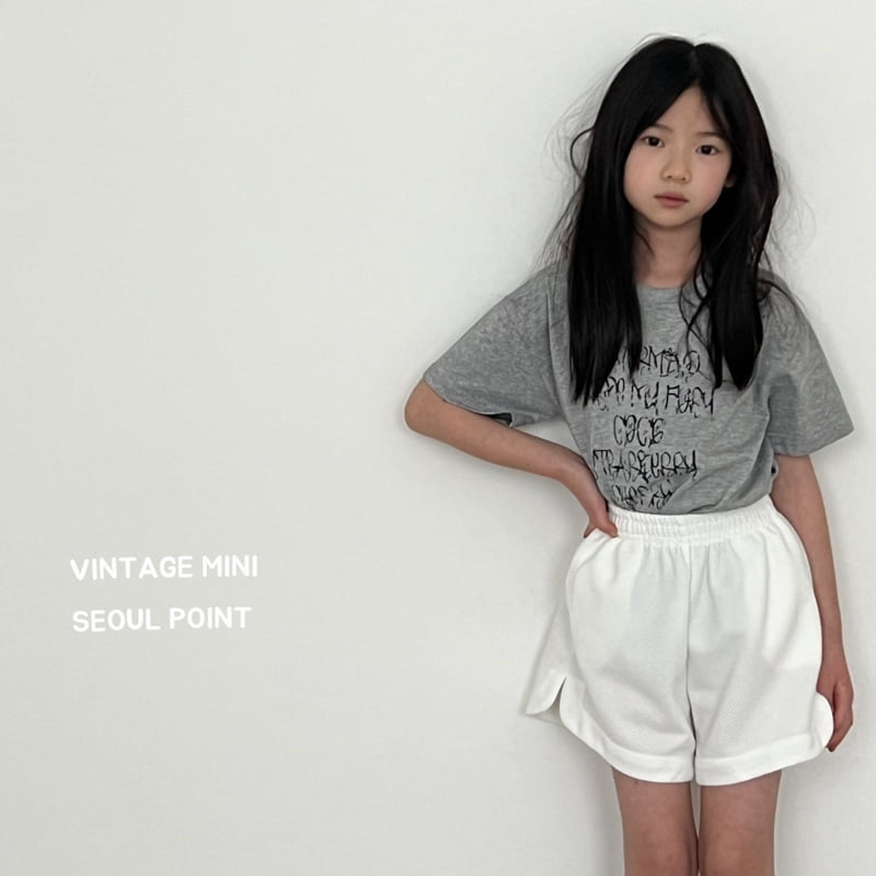 Minipoint - Korean Children Fashion - #kidsshorts - Vintage Lettering Tee - 7