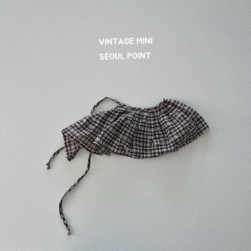 Minipoint - Korean Children Fashion - #kidsshorts - Check Brown Apron