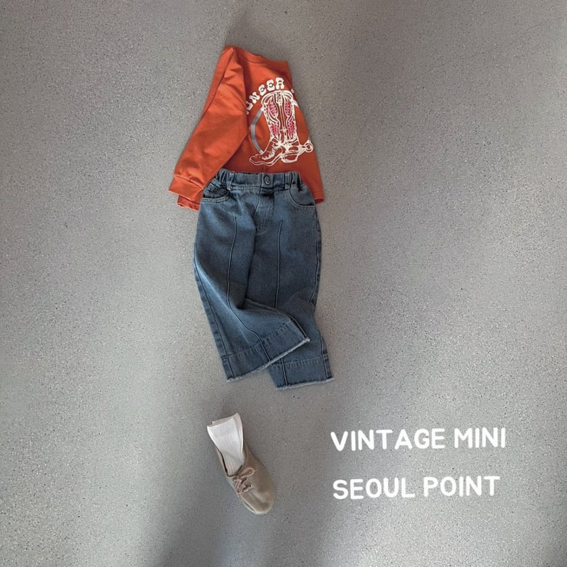 Minipoint - Korean Children Fashion - #kidsshorts - Pintuck Denim Pants - 2