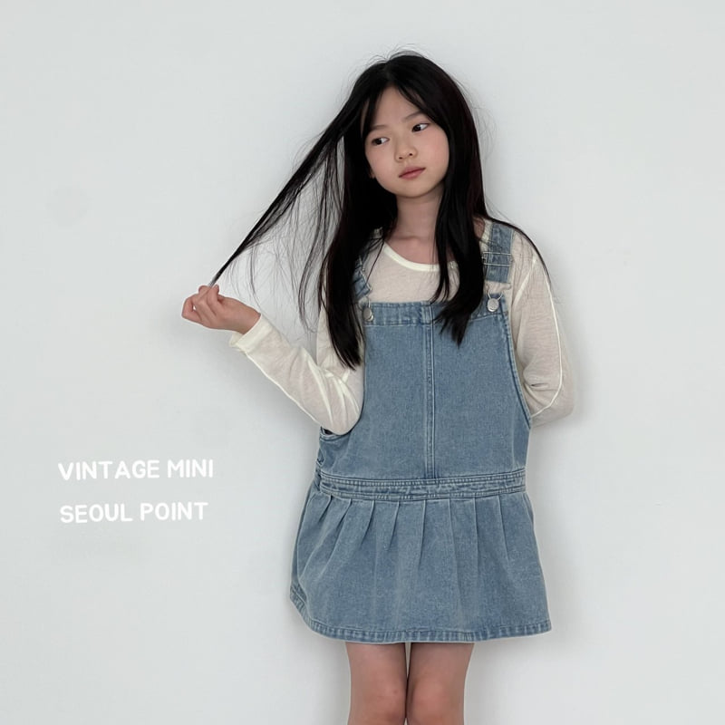 Minipoint - Korean Children Fashion - #kidsstore - Frill Denim Suspenders One-piece - 10