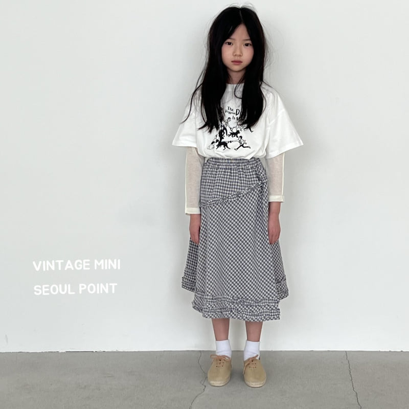 Minipoint - Korean Children Fashion - #kidsshorts - Frill Padded Check Skirt - 4
