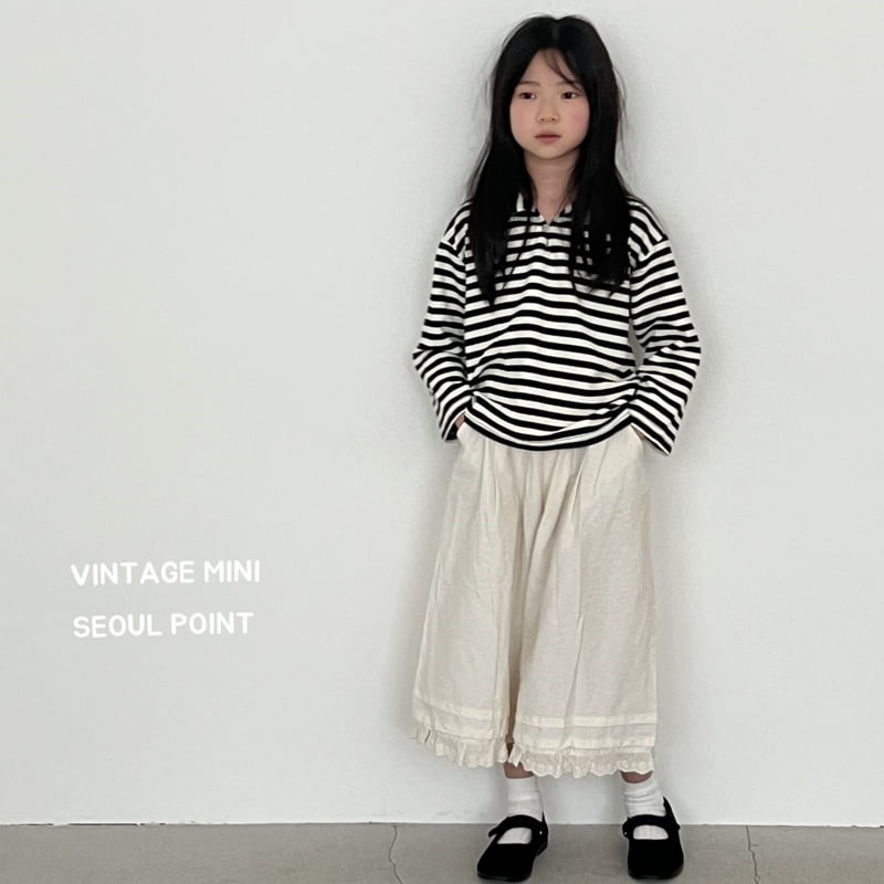 Minipoint - Korean Children Fashion - #kidsstore - Lace Pleated Wide Pants - 7